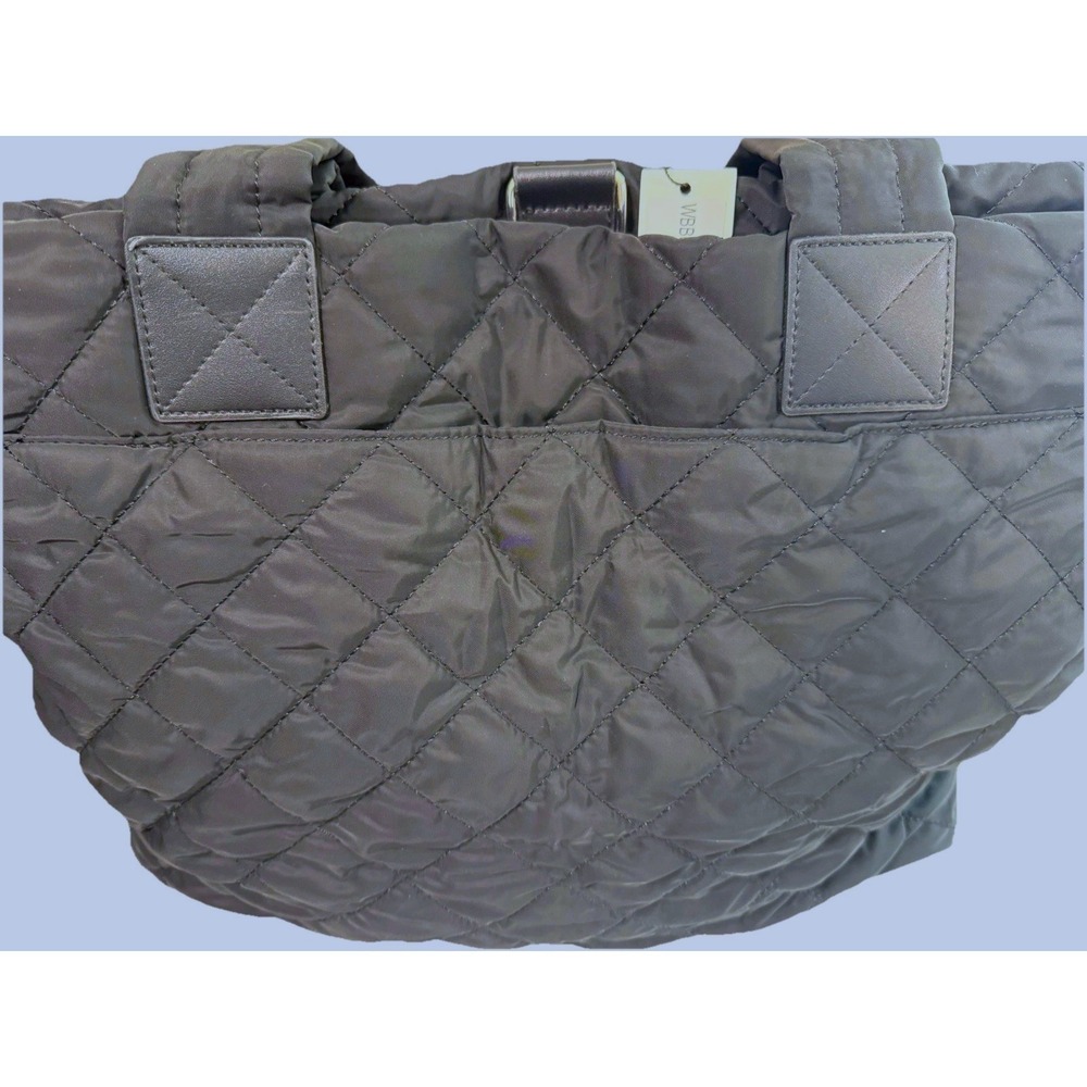 Westbronco Quilted Tote Bag Black Nylon Large Shoulder Bag Travel Work NWT